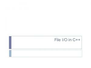 File IO in C Using InputOutput Files A