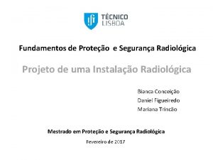 Fundamentos de Proteo e Segurana Radiolgica Projeto de