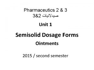 Pharmaceutics unit 1
