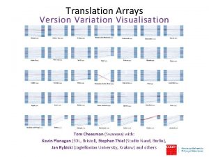 Translation Arrays Version Variation Visualisation Tom Cheesman Swansea