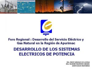 Foro Regional Desarrollo del Servicio Elctrico y Gas