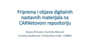 Priprema i objava digitalnih nastavnih materijala na CARNetovom