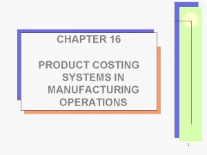 Costing systems