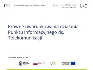 Urzd Komunikacji Elektronicznej Departament Strategii i Analiz Prawne