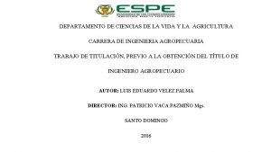 DEPARTAMENTO DE CIENCIAS DE LA VIDA Y LA