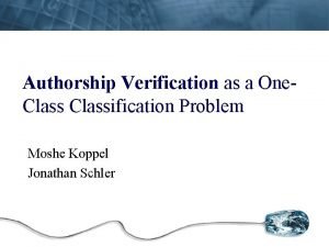 Authorship verification