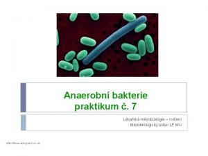 Anaerobn bakterie praktikum 7 Lkask mikrobiologie cvien Mikrobiologick