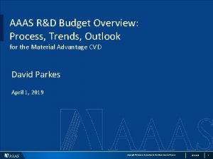 AAAS RD Budget Overview Process Trends Outlook for