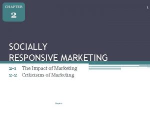 Chapter 2 socially responsive marketing