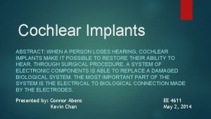 Cochlear implant history