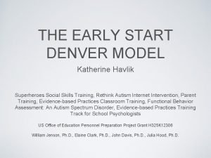 Early start denver model data sheet