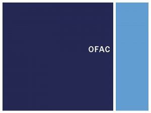 Ofac is a division of