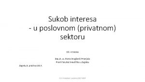 Sukob interesa u poslovnom privatnom sektoru ICC Hrvatska