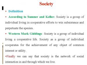 Society definition sociology
