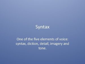 5 elements of voice