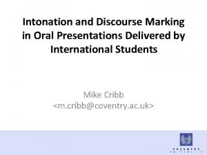 Intonation in an oral presentation