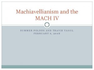 Machiavellianism