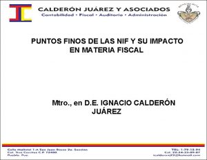 PUNTOS FINOS DE LAS NIF Y SU IMPACTO