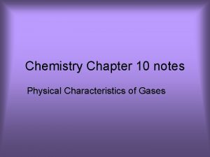 Physical characteristics of gases