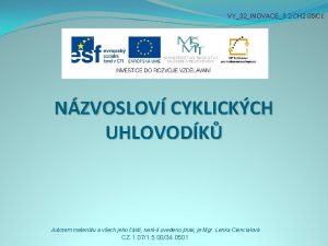 VY32INOVACE3 2 CH 2 05Cc NZVOSLOV CYKLICKCH UHLOVODK