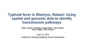 Typhoid fever in Blantyre Malawi Using spatial and
