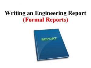 Formal and informal report