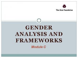 Parts of gender analysis framework