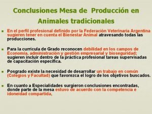 Conclusiones de los animales