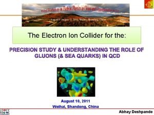 The Electron Ion Collider for the August 10