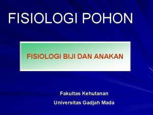 Fisiologi biji