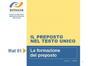 Si RVe SS Sistema di Riferimento Veneto per