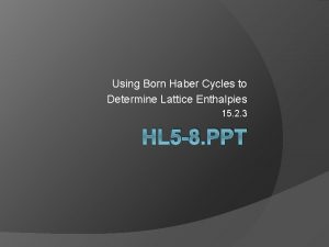Born haber cycle problems