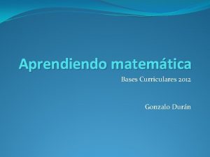 Bases curriculares 2012