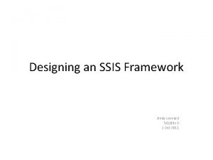 Ssis framework