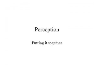 Sensation vs perception