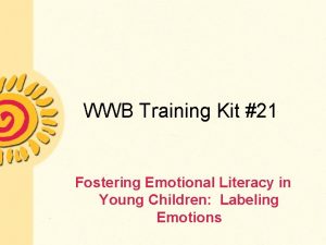 WWB Training Kit 21 Fostering Emotional Literacy in