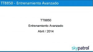 TT 8850 Entrenamiento Avanzado TT 8850 Entrenamiento Avanzado