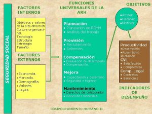 SEGURIDAD SOCIAL FACTORES INTERNOS Objetivos y valores de