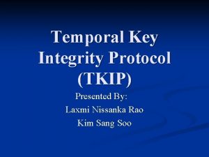 Temporal key integrity protocol