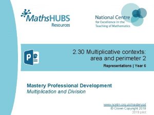 2 30 Multiplicative contexts area and perimeter 2