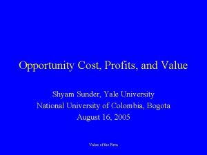 Opportunity cost problem example