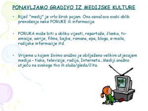 Medijska kultura 2 razred test Medijska kultura 2 razred test