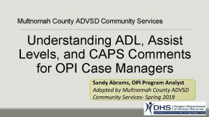 Multnomah county advsd