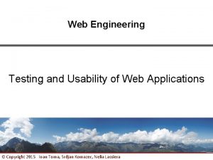 Web application usability