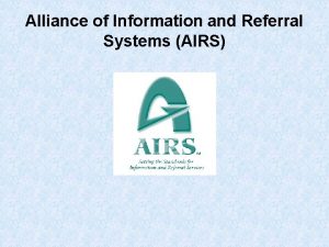 Alliance of information and referral systems
