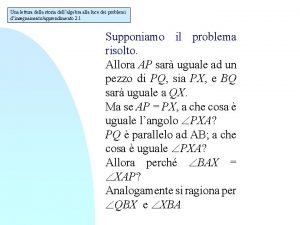 Una lettura della storia dellalgebra alla luce dei