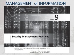 MANAGEMENT of INFORMATION SECURITY Fifth Edition CERTIFICATION AND
