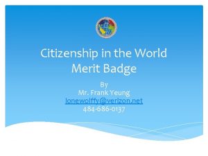 Citizenship in the world merit badge