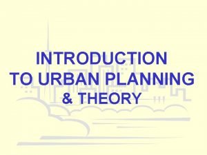 Radical planning