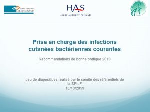 Prise en charge des infections cutanes bactriennes courantes